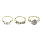 Three 9ct gold diamond rings