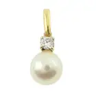 Cultured pearl & diamond pendant