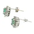 Emerald & diamond cluster earrings
