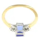 18ct gold tanzanite & diamond three-stone ring