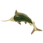 Nephrite fish brooch