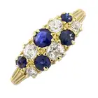 Late Victorian 18ct gold sapphire and diamond ring