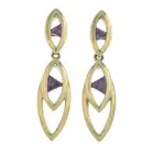 9ct gold garnet drop earrings