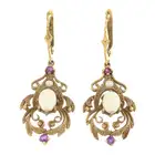 9ct gold gem drop earrings