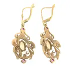 9ct gold gem drop earrings