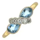 18ct gold aquamarine & diamond dress ring