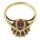 9ct gold ruby & diamond cluster ring