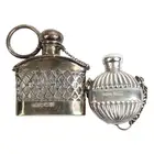 Two silver scent bottles