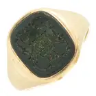 Early 20th c. bloodstone intaglio seal signet ring
