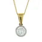 18ct gold diamond pendant, on chain