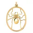 Early 20th c. peridot & split pearl spider pendant