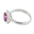 Platinum ruby and diamond cluster ring