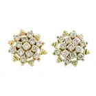 14ct gold diamond cluster earrings