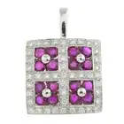Ruby & diamond geometric pendant