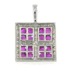 Ruby & diamond geometric pendant