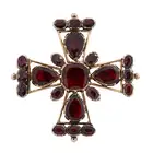 Georgian Maltese cross foil-back garnet brooch