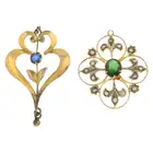 Two early 20th century paste pendants
