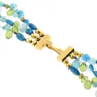 Multi-gem three-row necklace