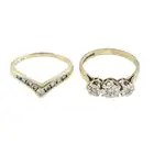 Two 9ct gold diamond rings