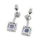 18ct gold sapphire & diamond drop earrings