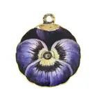 Early 20th c. diamond enamel pansy pendant