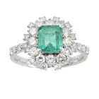 18ct gold emerald and diamond ring
