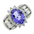 Tanzanite & diamond cluster ring