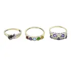 Three gem-set rings, two 9ct gold