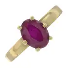 9ct gold synthetic ruby single-stone ring