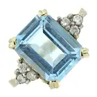 9ct gold blue topaz & diamond ring 