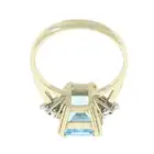 9ct gold blue topaz & diamond ring 