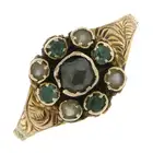 Mid Victorian 12ct gold gem-set cluster ring