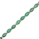 Emerald & diamond line bracelet