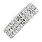 18ct gold diamond three-row band ring