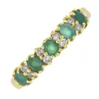 18ct gold emerald & diamond half eternity ring
