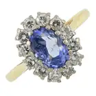 18ct gold sapphire & diamond cluster ring