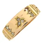 Late Victorian 15ct gold diamond band ring