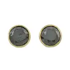 Black gem stud earrings