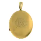 Late 19th century engraved monogram locket pendant