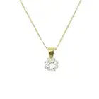 Diamond single-stone pendant, with chain