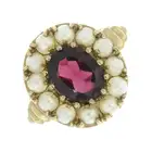 9ct gold garnet & split pearl dress ring
