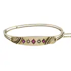 Late Victorian 9ct gold ruby & diamond bangle