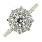 Mid 20th century diamond cluster ring