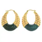 9ct gold enamel hoop earrings