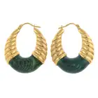 9ct gold enamel hoop earrings