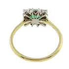 18ct gold emerald & diamond cluster ring