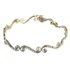 18ct gold diamond scroll-link bracelet