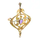 Early 20th century amethyst & split pearl brooch