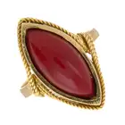 Red plastic single-stone ring
