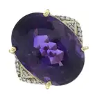 9ct gold amethyst & diamond cocktail ring